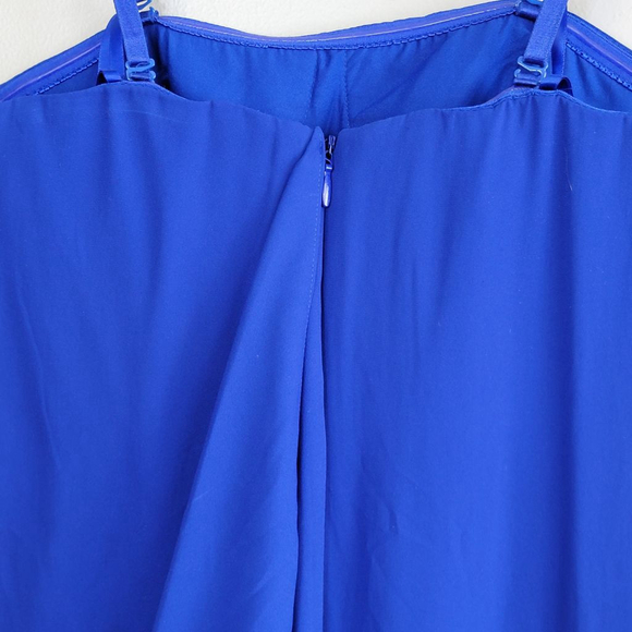 BCBGMaxAzria Grace Strapless Dress Draped Flowy Maxi Blouson Royal Blue Gown 2 - Picture 10 of 12